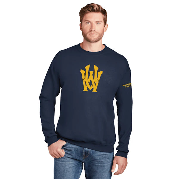 Navy Tackle Twill Embroidered Crewneck Sweatshirt