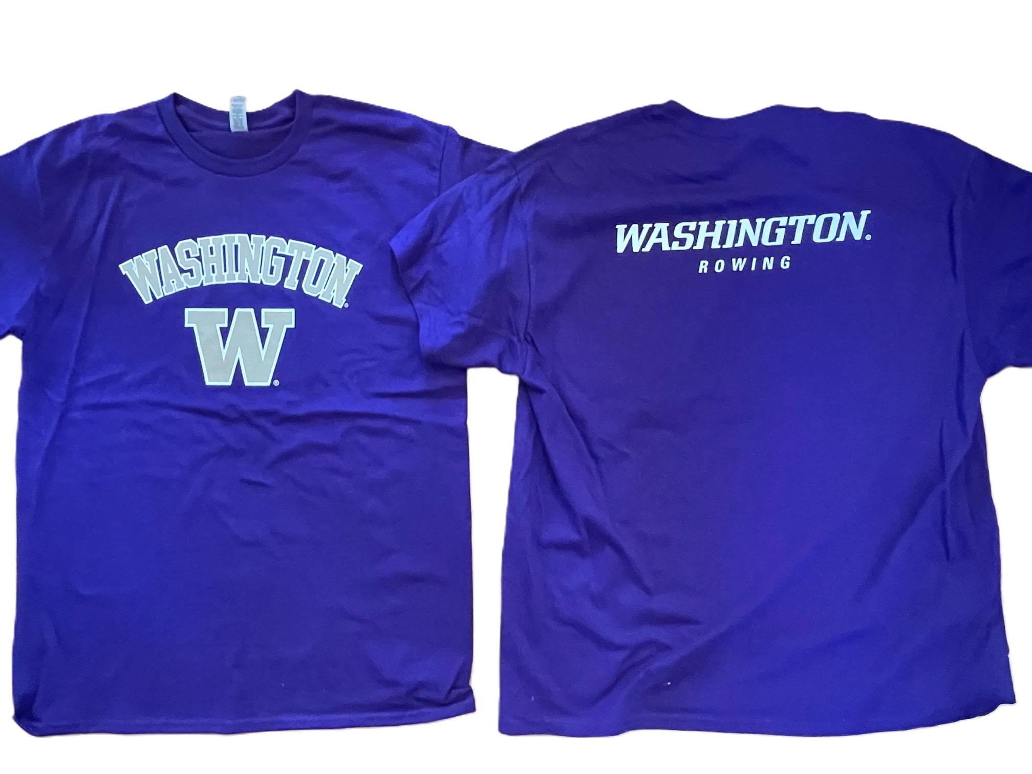 Purple T-shirt - Gold Washington W print