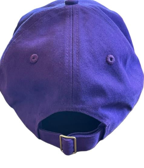 Gold embroidered purple unstructured cap
