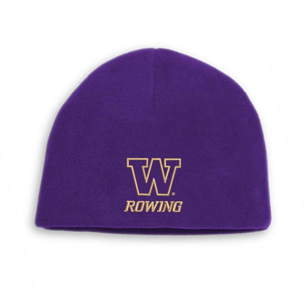 Embroidered Purple Fleece Beanie
