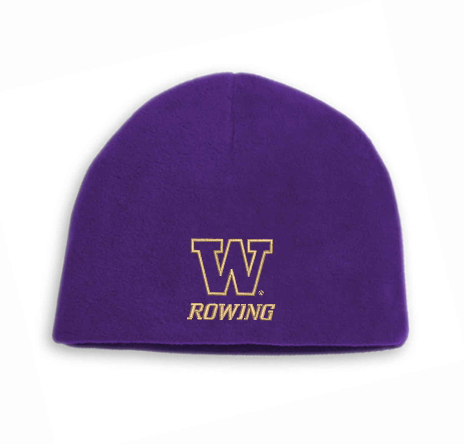 Embroidered Purple Fleece Beanie